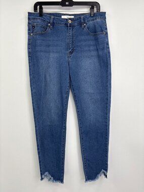 Kancan High Rise Stretch Skinny Ankle Raw Hem Size 13/30